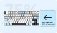 Aula геймърска механична клавиатура Wireless Gaming Mechanical Keyboard F75 - Reaper Switch [Linear] (English US), Purple, Beige, Green