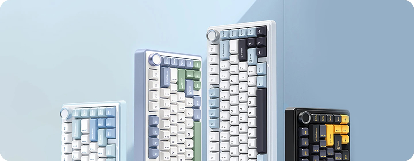 Aula геймърска механична клавиатура Wireless Gaming Mechanical Keyboard F75 - Reaper Switch [Linear] (English US), Purple, Beige, Green