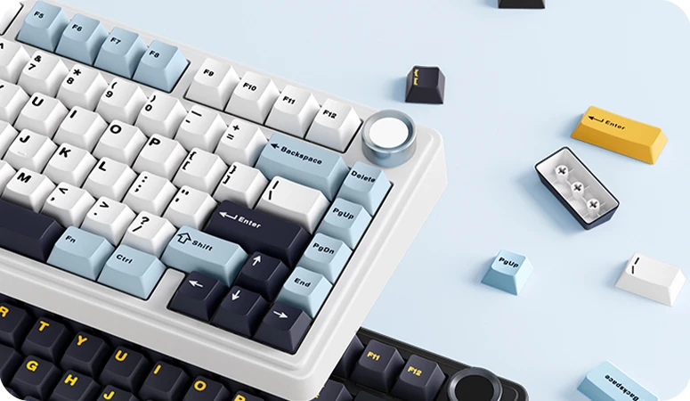 Aula геймърска механична клавиатура Wireless Gaming Mechanical Keyboard F75 - Reaper Switch [Linear] (English US), Purple, Beige, Green
