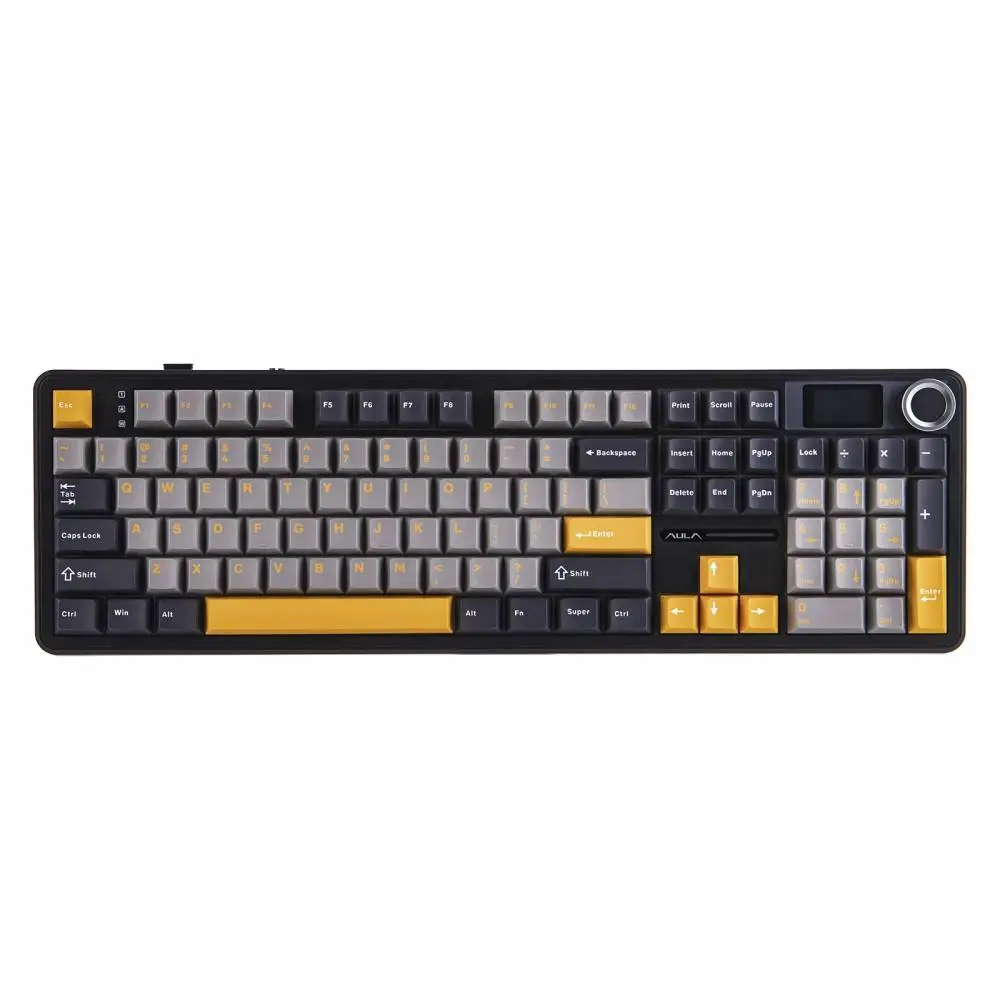 Aula геймърска механична клавиатура Wireless Gaming Mechanical Keyboard F108 PRO - Volcanic Switch [Linear] (English US), Black, Gray
