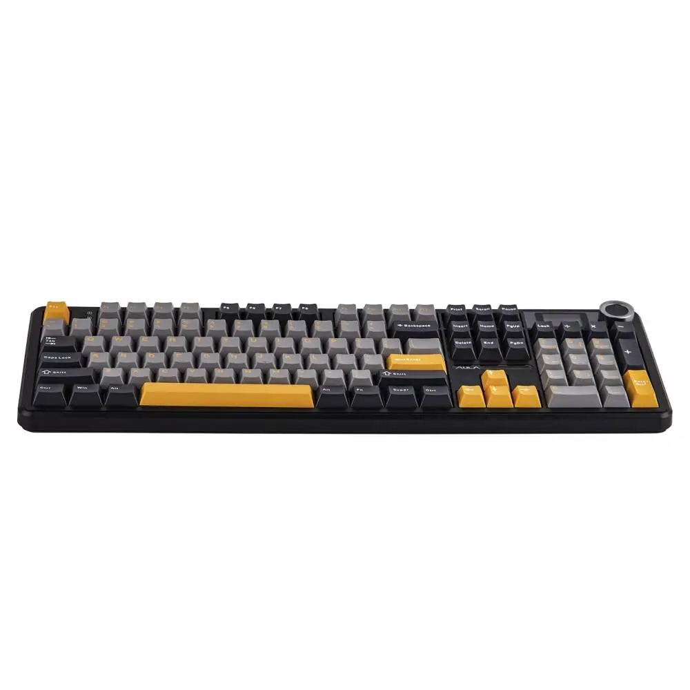 Aula геймърска механична клавиатура Wireless Gaming Mechanical Keyboard F108 PRO - Volcanic Switch [Linear] (English US), Black, Gray