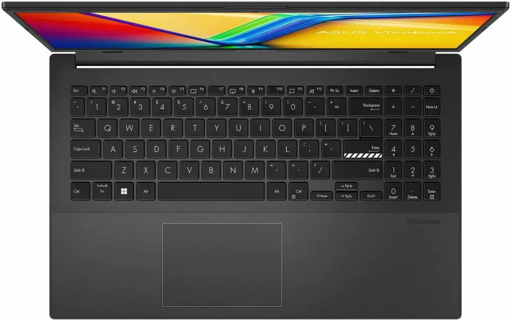 Лаптоп ASUS Vivobook Go 15 E1504FA-BQ2786NA - 15.6" IPS FullHD, AMD Ryzen 5 40, 16GB LPDDR5, 512GB SSD - Черен