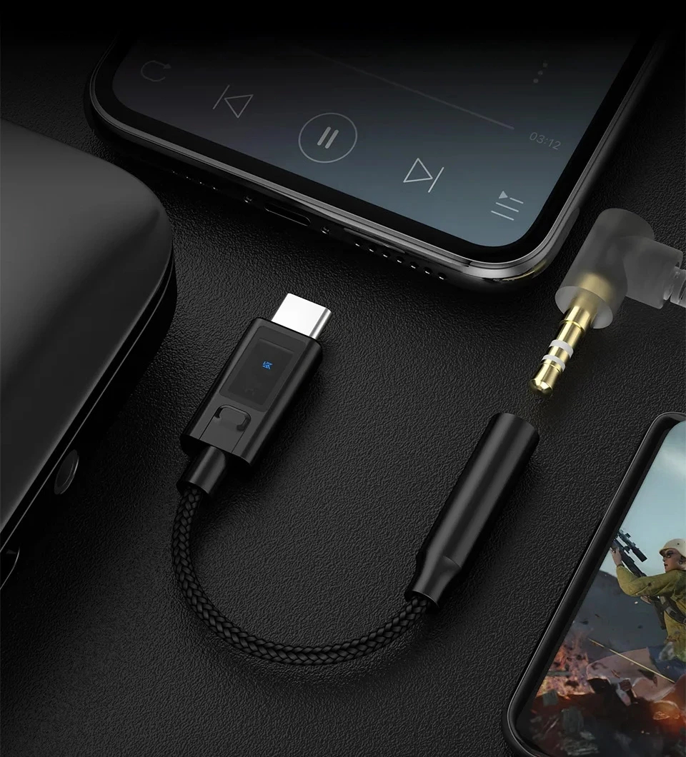 KZ Adapter Type-C M zu 3.5mm Hi-Fi DAC Verstärker mit EQ - AM02