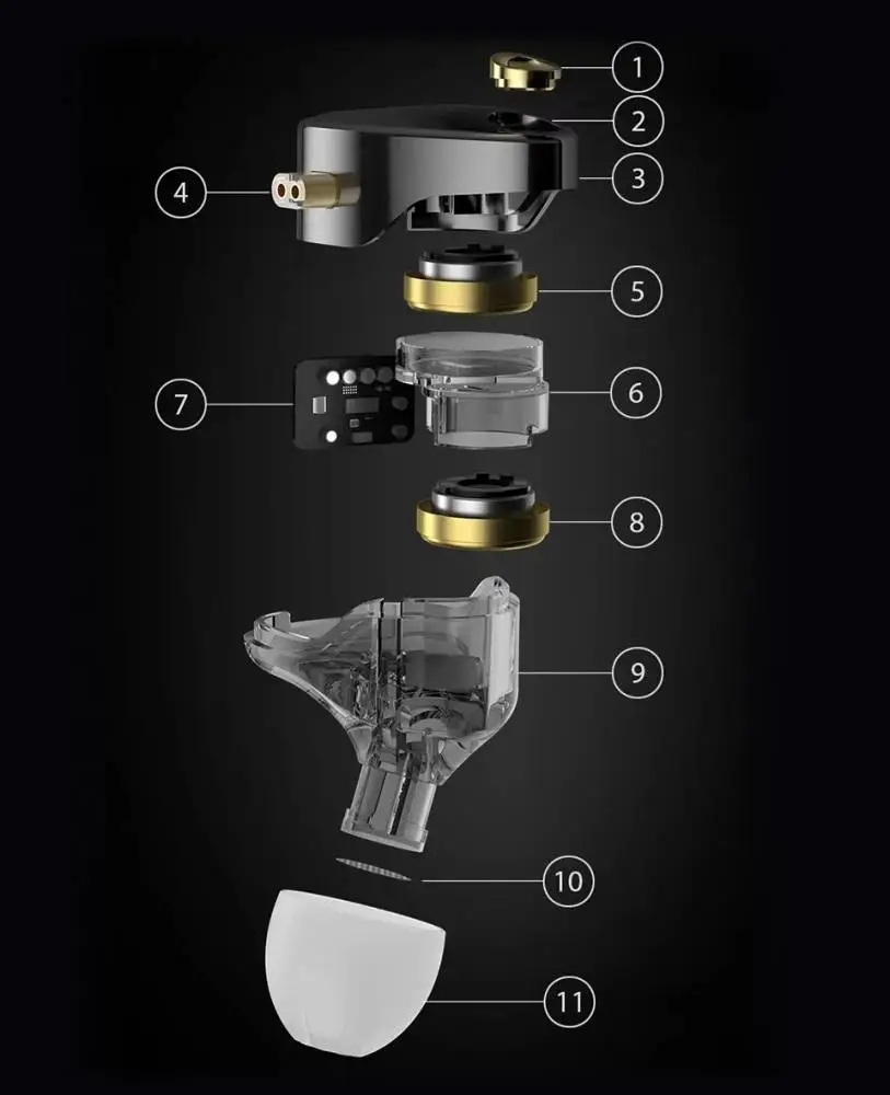 KZ професионални слушалки Hi-Fi In-Ear-Monitors - Castor Pro Gray No Mic - Bass Up Edition