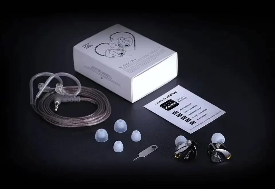 KZ професионални слушалки Hi-Fi In-Ear-Monitors - Castor Pro Gray No Mic - Bass Up Edition