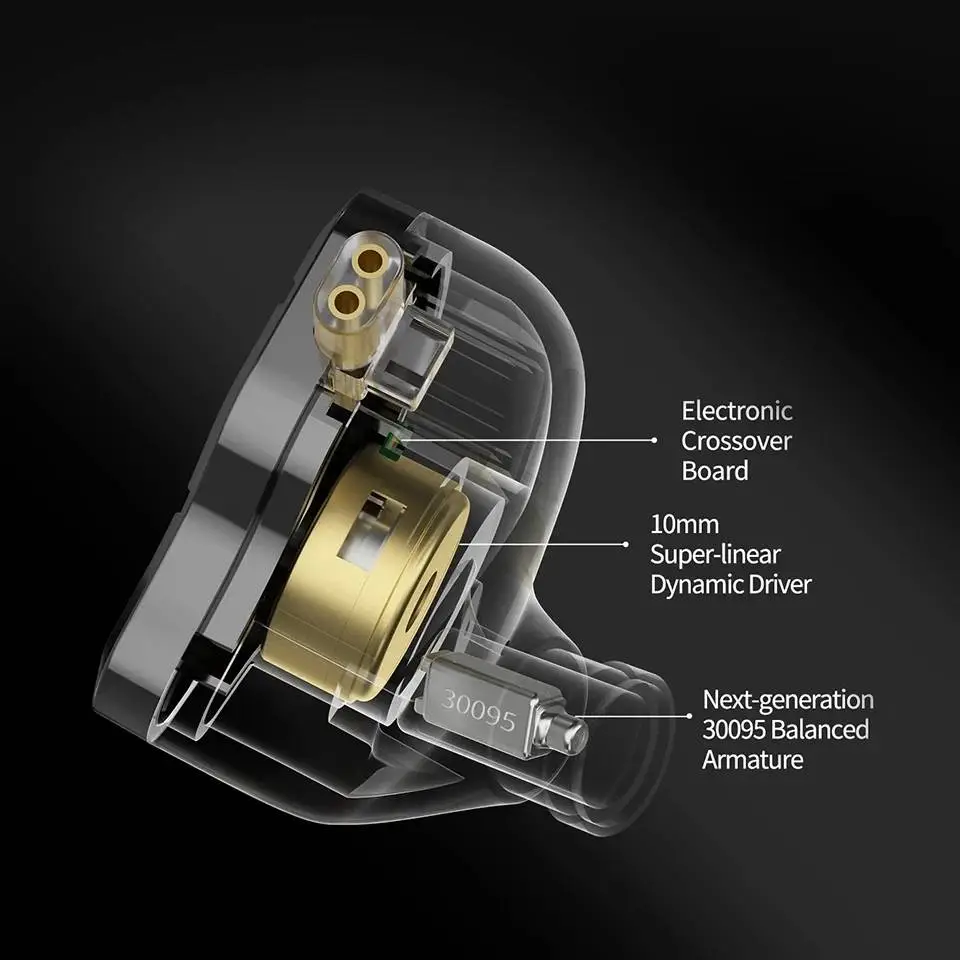 KZ професионални слушалки Hi-Fi In-Ear-Monitors - ZSN PRO 2 Midnight Black (Limited version), Mic