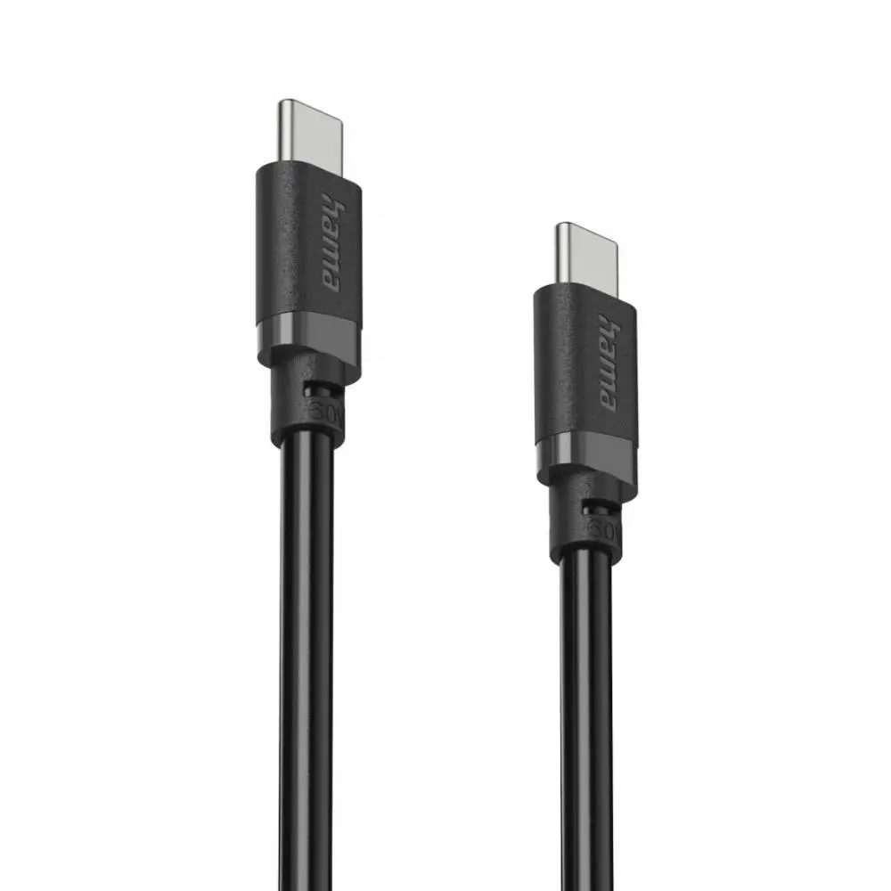 HAMA Кабел USB-C мъжко&ndash; USB-C мъжко, 60 W, 1 m, черен