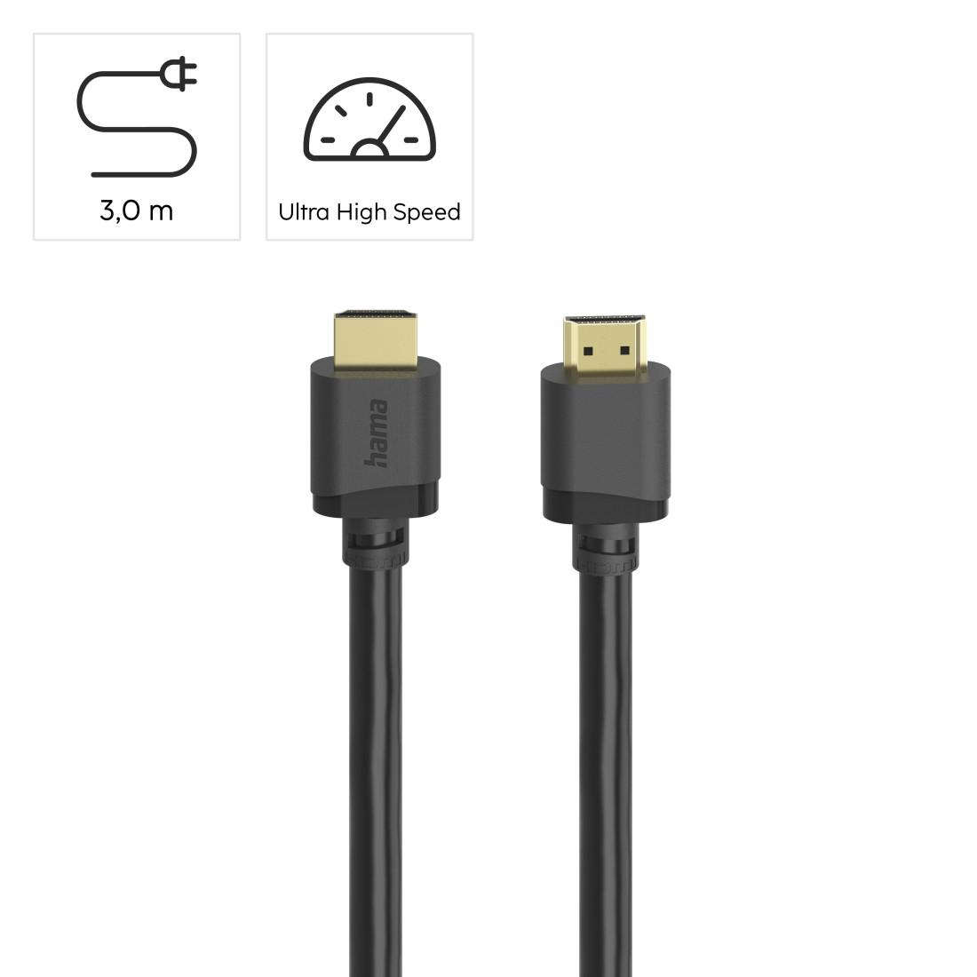 Кабел HDMI - HDMI Ultra HD, 8K, 48 Gbit/s, Ethernet, позл.конектори, 3 м