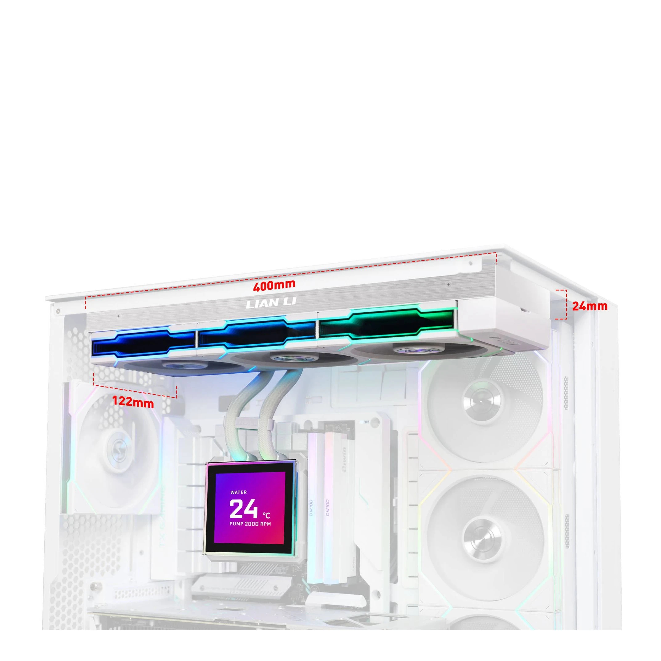 Lian Li Wasserkühlung Water Cooling HydroShift II LCD-S 360TL WHITE