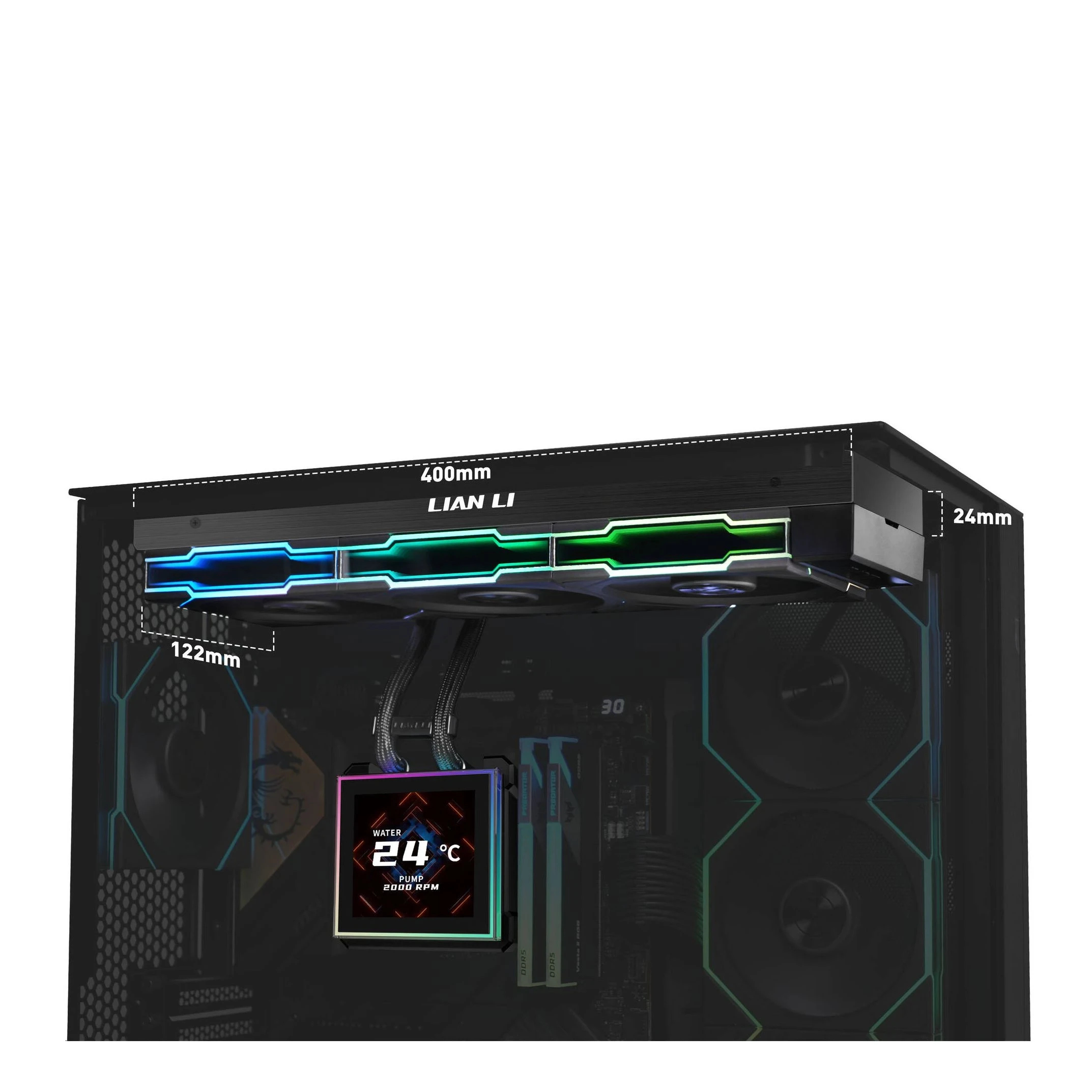 Lian Li Wasserkühlung Water Cooling HydroShift II LCD-S 360TL