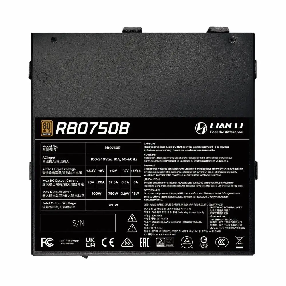 Lian Li захранване PSU ATX 3.1 750W Bronze - RB 750B