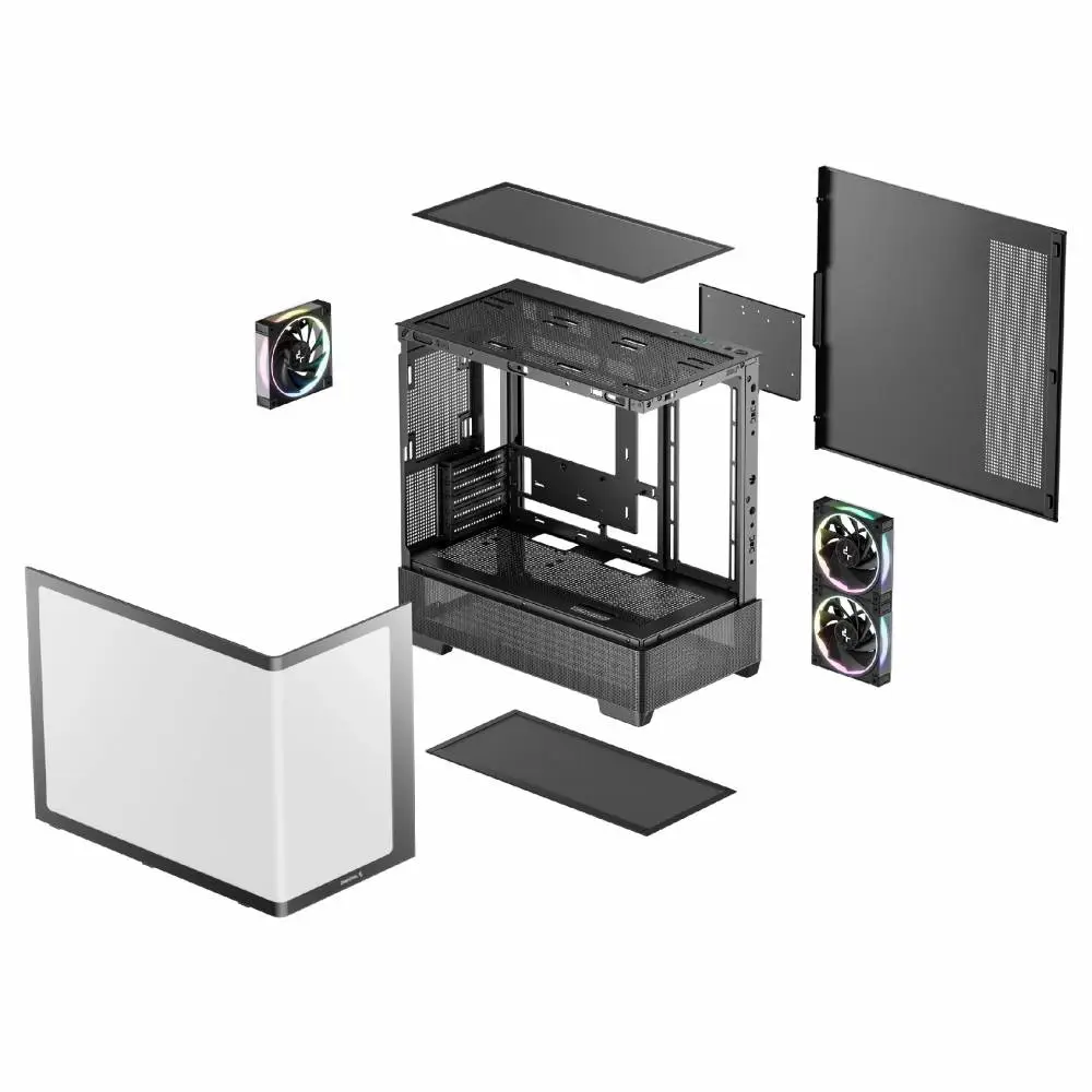 DeepCool Gehäuse ATX - CG380U 3F - 3 ARGB Lüfter, USB-C