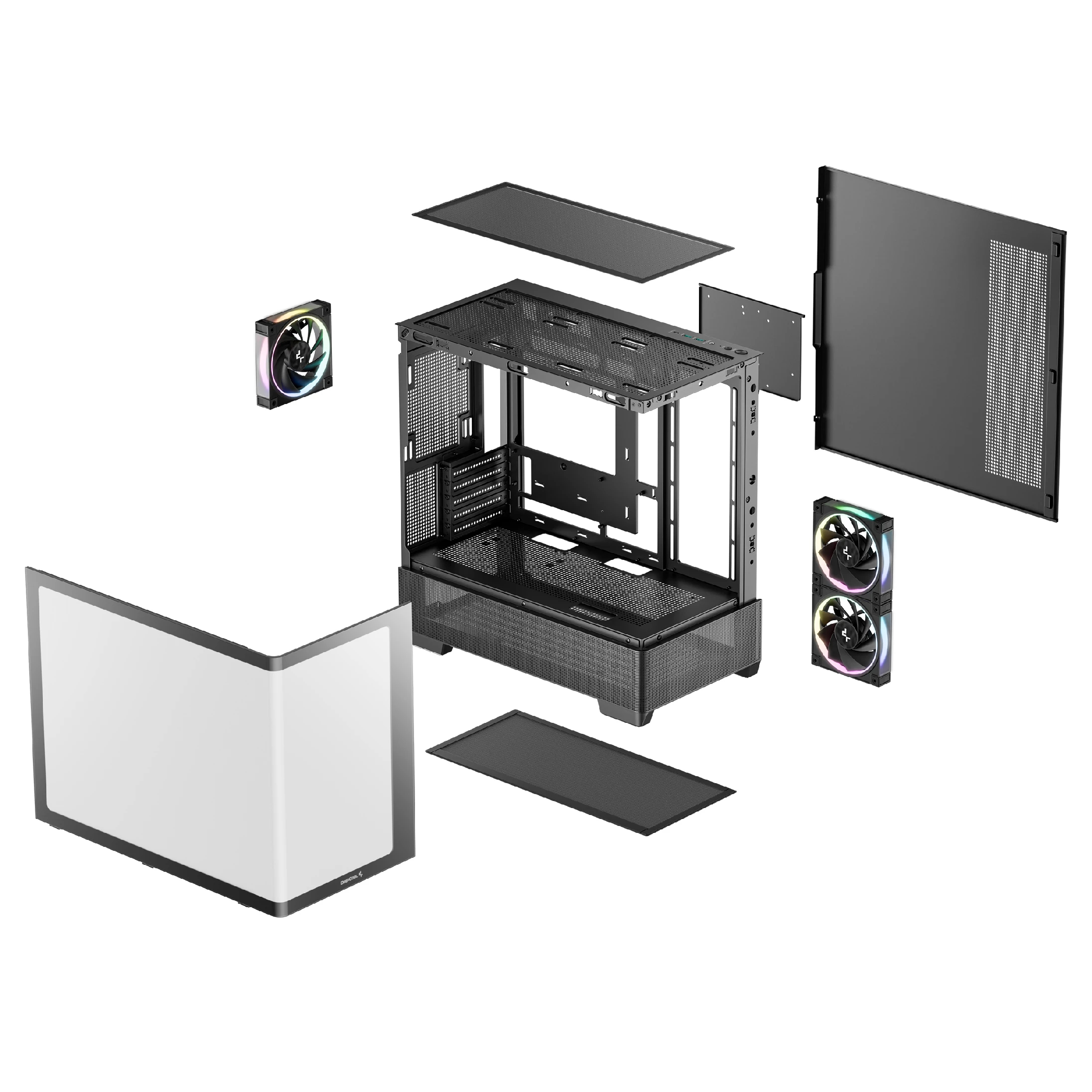 DeepCool Gehäuse ATX - CG380U 3F - 3 ARGB Lüfter, USB-C