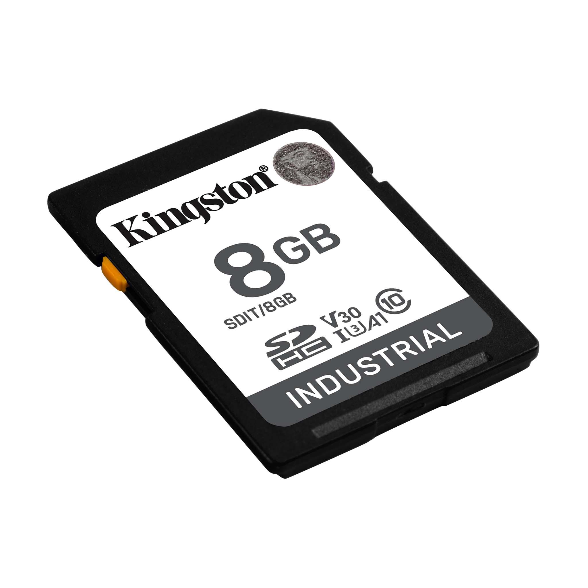 Κάρτα μνήμης Kingston 8GB SDHC Industrial C10, UHS-I, U3, V30, A1