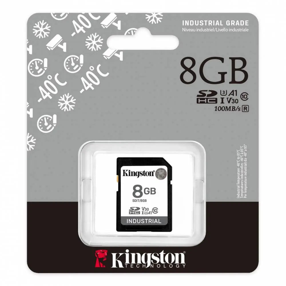 Карта памет Kingston 8GB SDHC Industrial C10, UHS-I, U3, V30, A1
