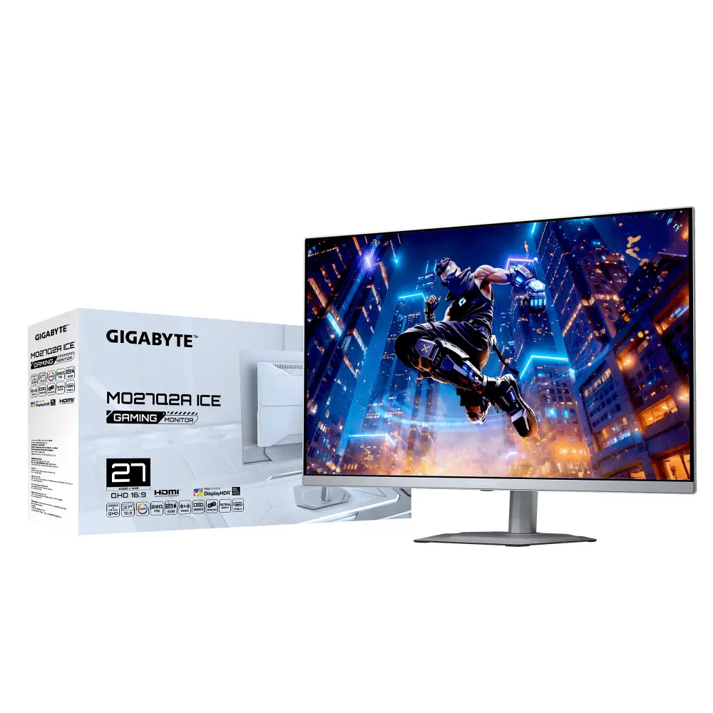 Геймърски монитор GIGABYTE MO27Q2A ICE - 27" QD-OLED, QHD(2560x1440), 280Hz, 0.03ms, G-Sync, FreeSync Premium Pro