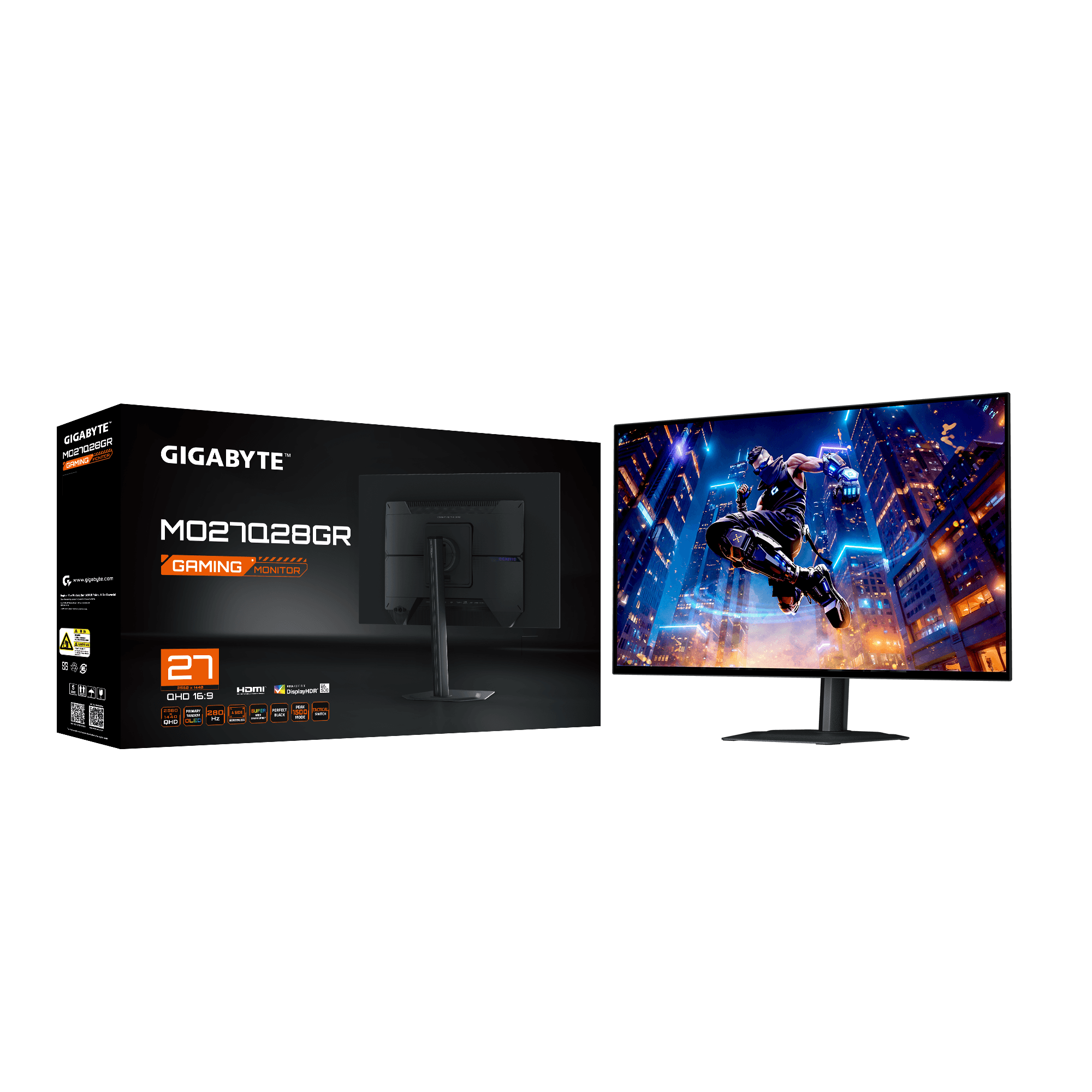 Геймърски монитор GIGABYTE MO27Q28GR - 27" WOLED, QHD(2560x1440), 280Hz, 0.03ms, G-Sync