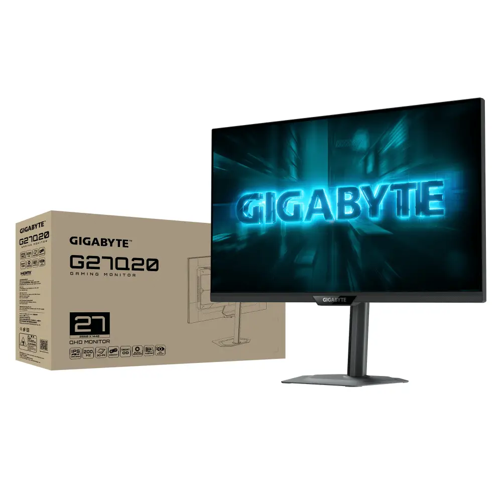 Геймърски монитор GIGABYTE G27Q20 - 27" SS IPS, QHD(2560 x 1440), 210Hz, 0.5ms, G-Sync, FreeSync Premium