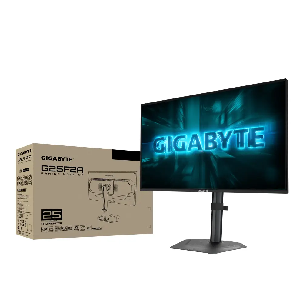 Геймърски монитор GIGABYTE G25F2A - 24.5" SS IPS, Full HD(1920x1080), 240Hz, 1ms, FreeSync Premium