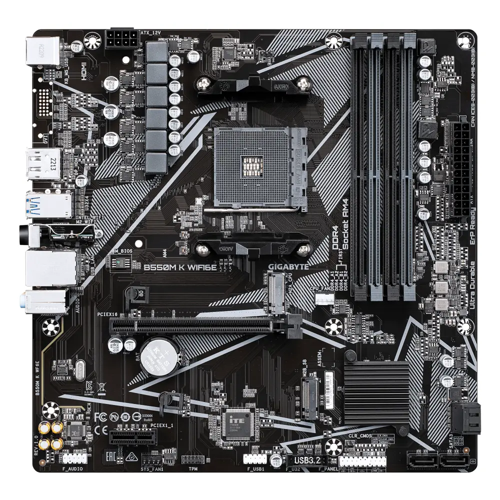 Дънна платка GIGABYTE B550M K Wi-Fi 6E, AM4