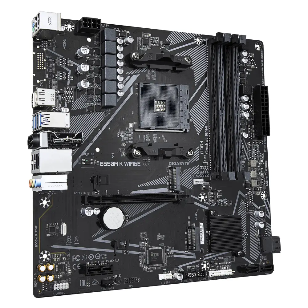 Дънна платка GIGABYTE B550M K Wi-Fi 6E, AM4