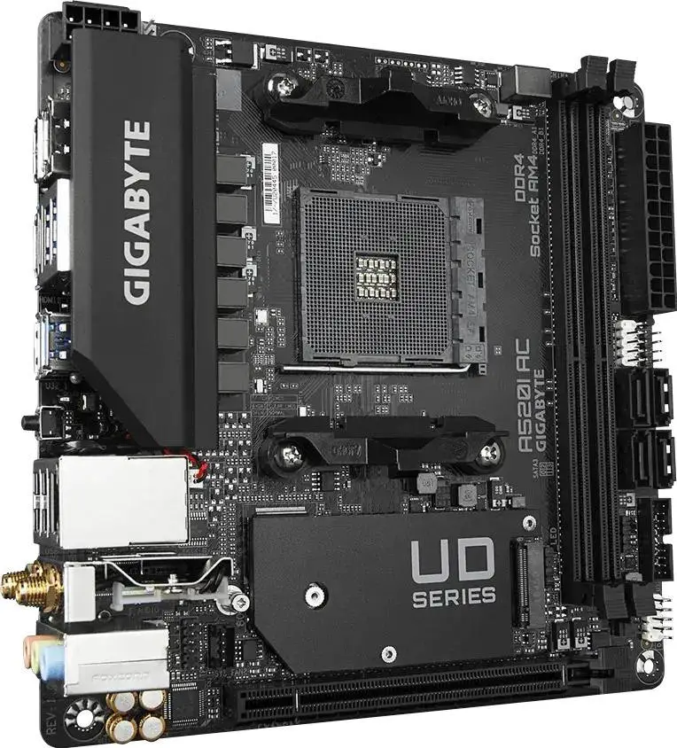 Дънна платка GIGABYTE A520I AC WIFI, Socket AM4, Mini-ITX
