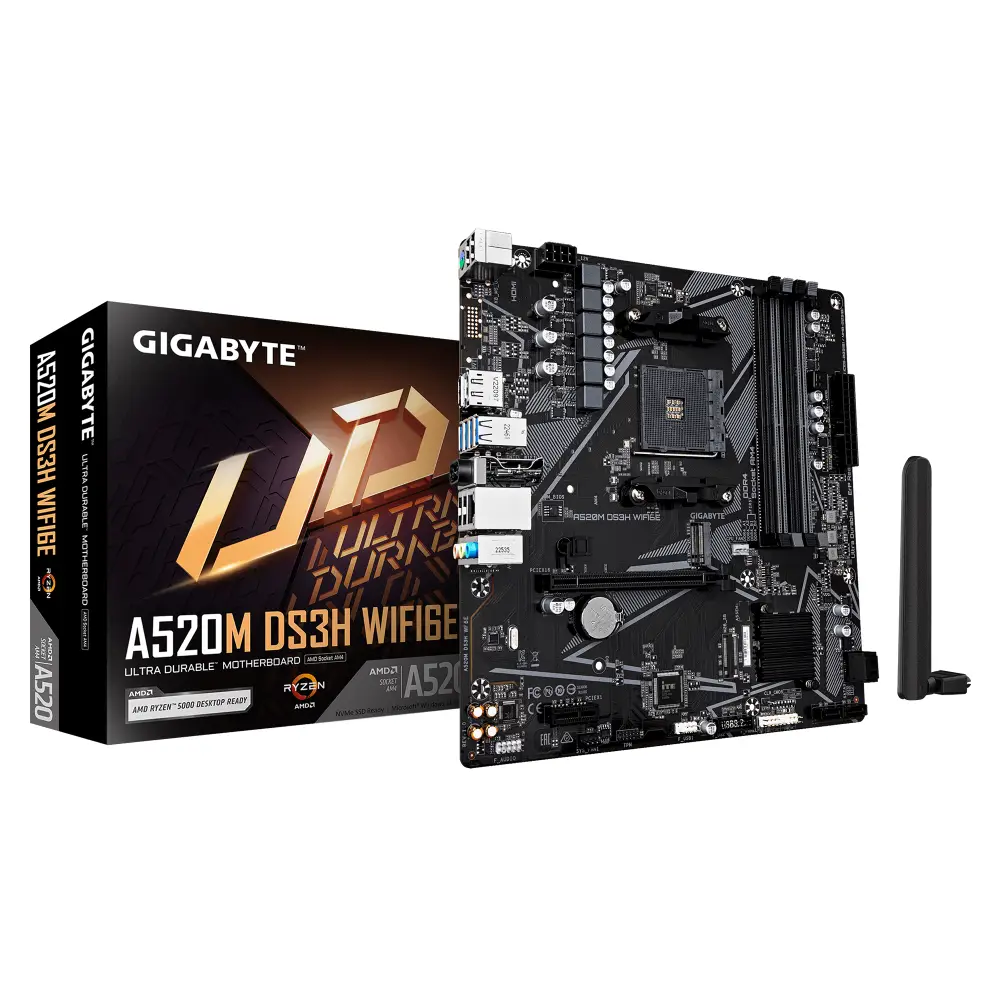 Дънна платка GIGABYTE A520M DS3H WiFi 6E, Socket AM4