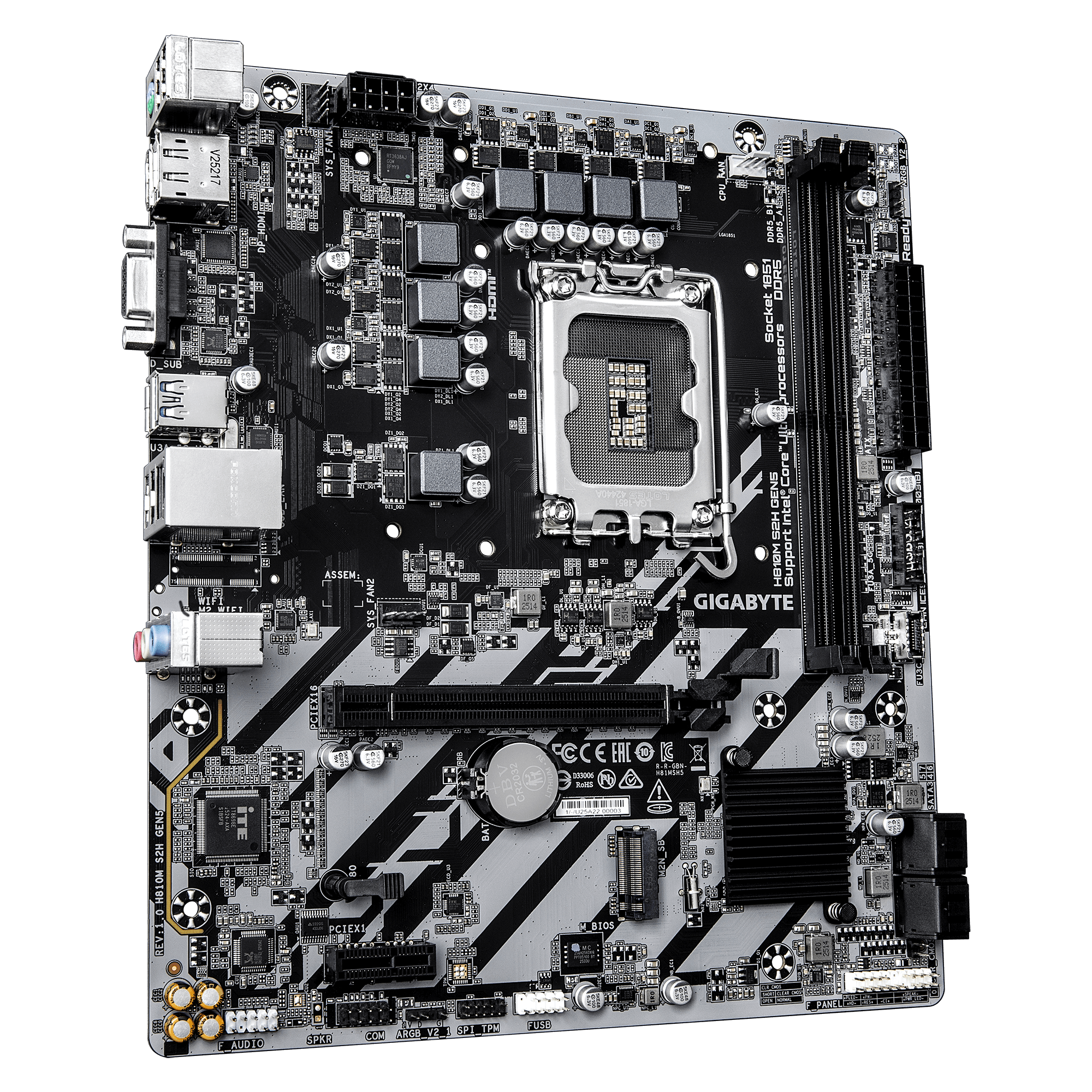 Placa base GIGABYTE H810M S2H Gen5, LGA 1851, DDR5