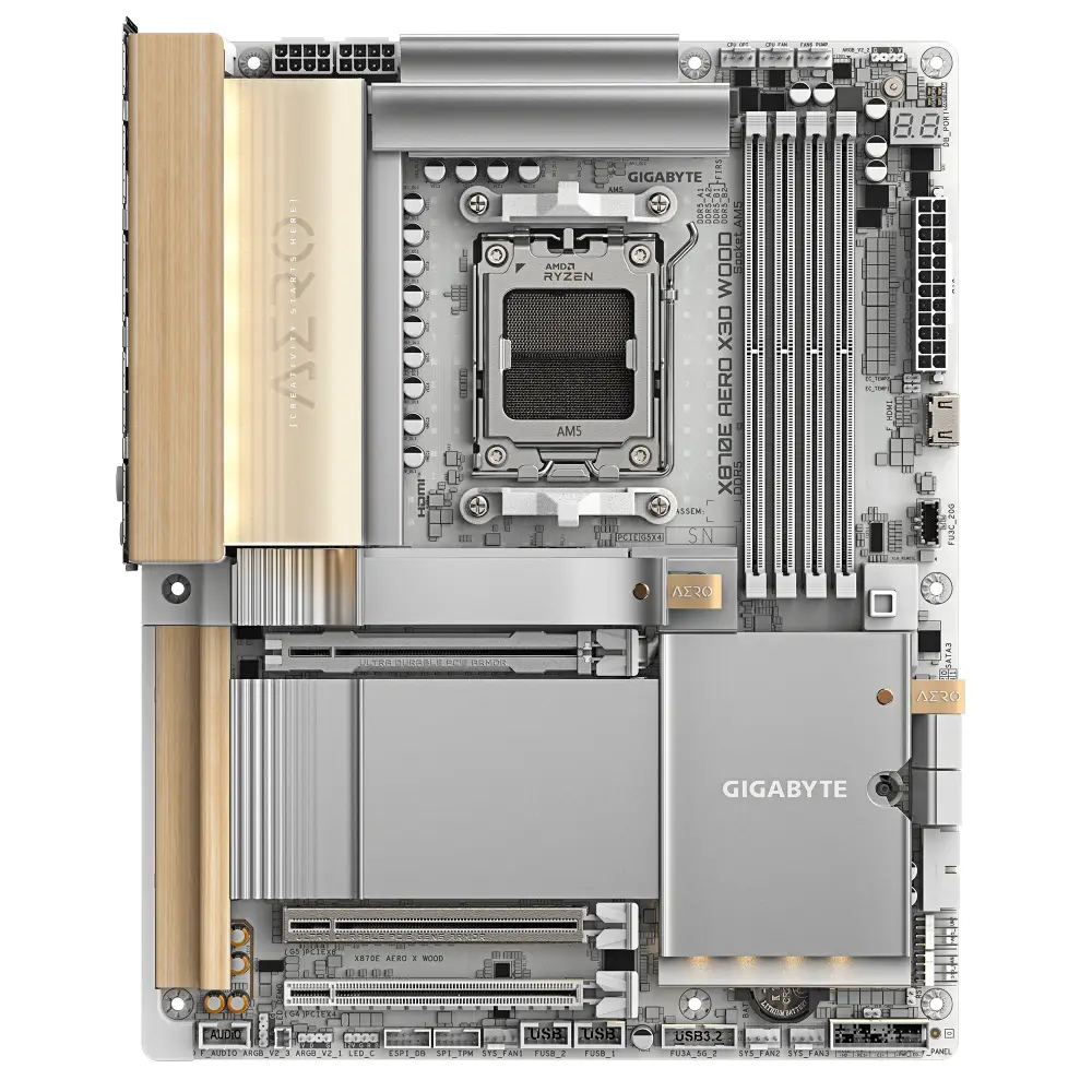 Scheda madre GIGABYTE X870E AERO X3D WOOD WIFI7, Socket AM5