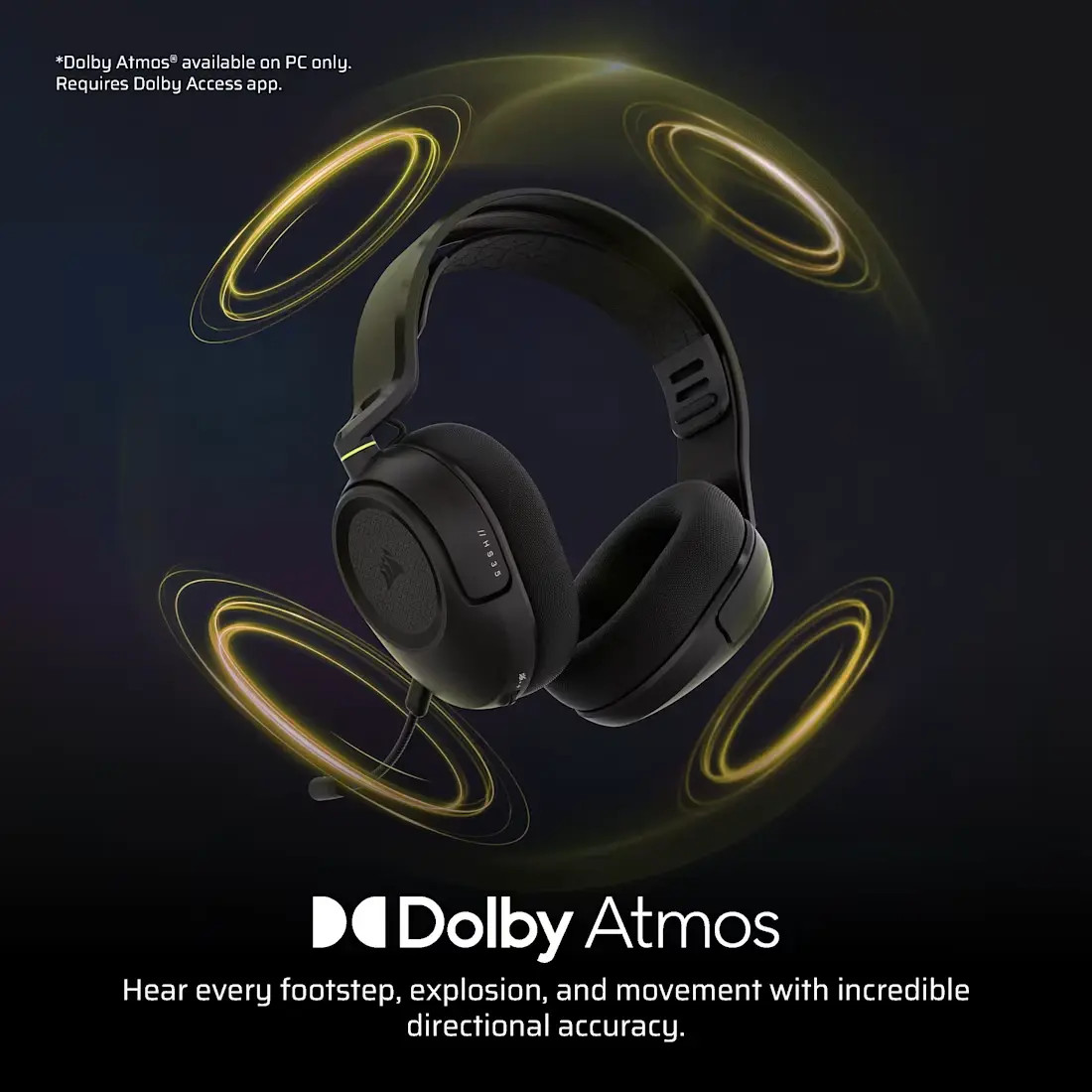 Геймърски безжични слушалки Corsair HS35 v3 Carbon