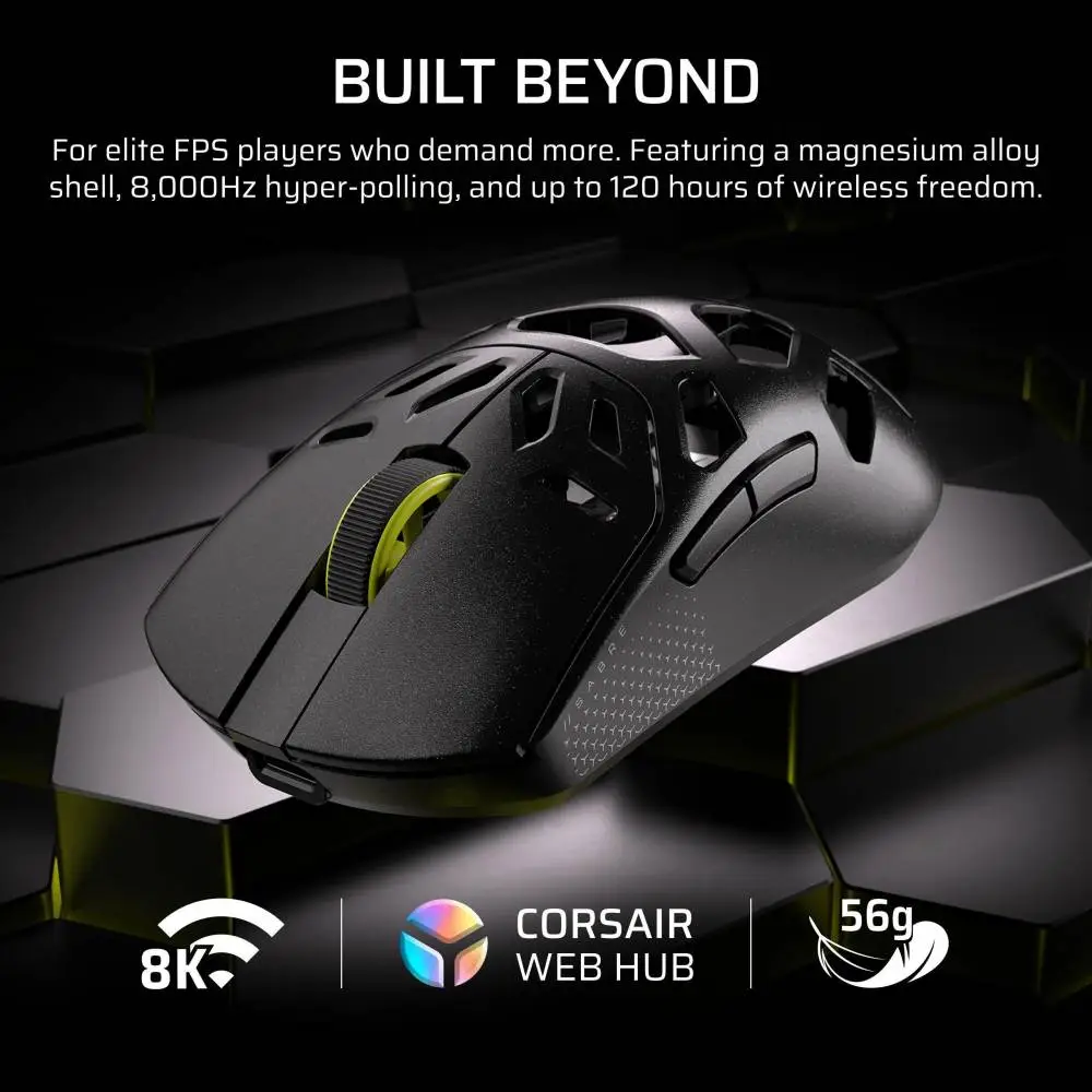 Геймърска безжична мишка Corsair Sabre v2 Pro Magnesium Alloy - Черен