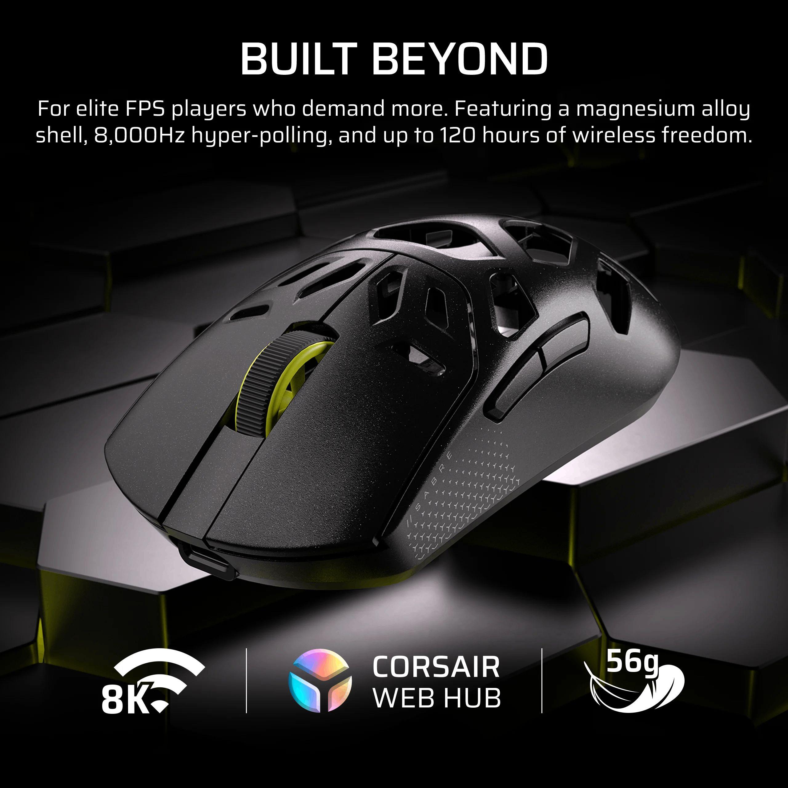 Souris gamer sans fil Corsair Sabre v2 Pro Magnesium Alloy - Черен