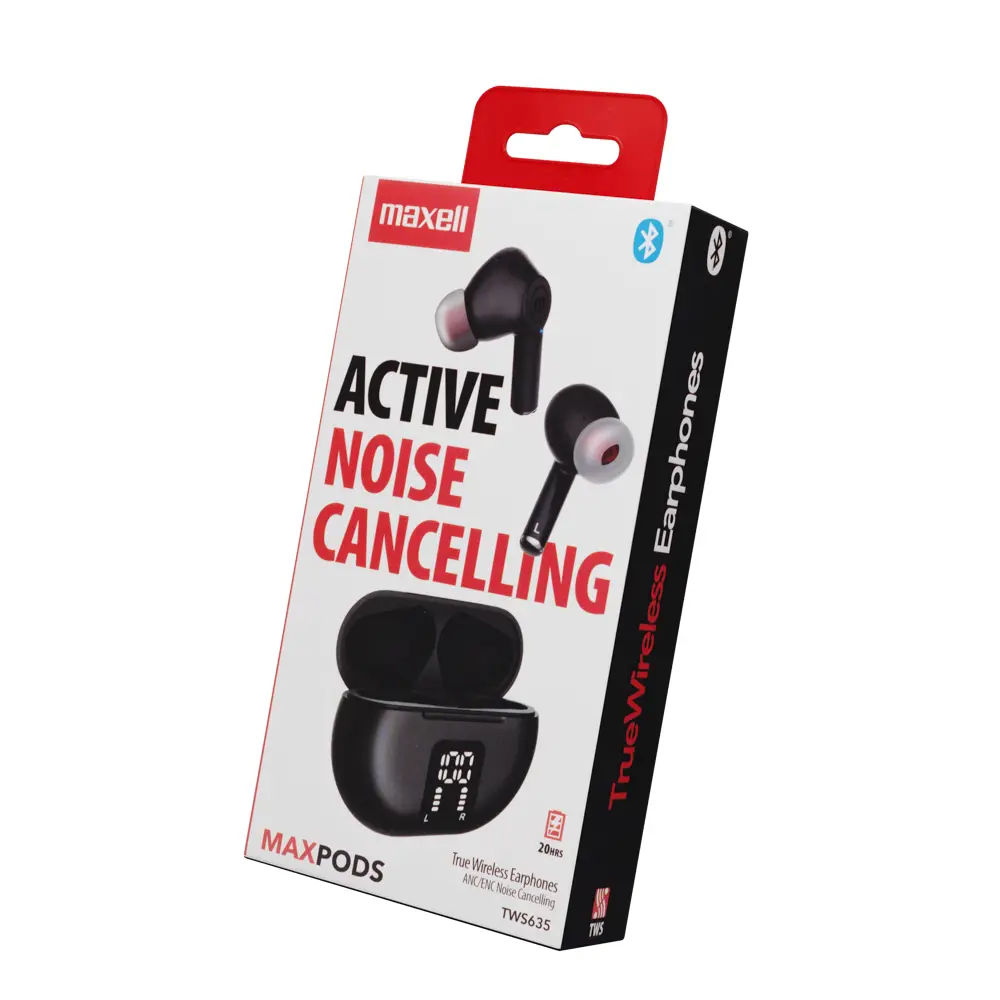 Cuffie wireless Bluetooth MAXPODS active noise cancelling black MAXELL Truewireless