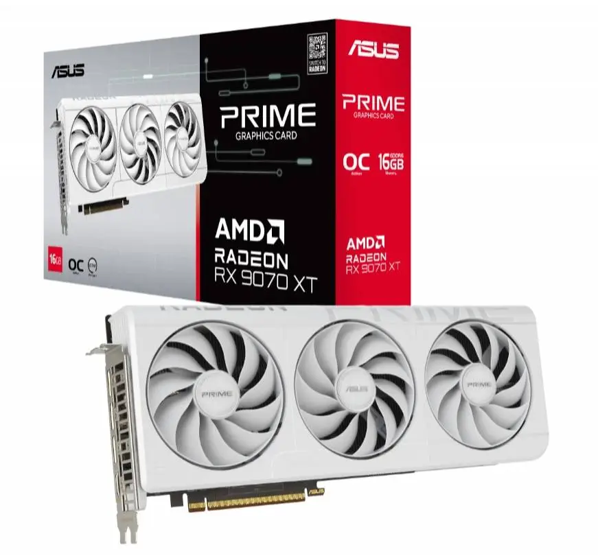 Scheda video Asus Prime RX 9070XT 16GB GDDR6 OC White