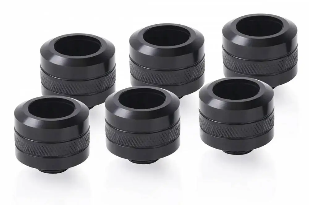 Raccordo a compressione Alphacool Eiszapfen PRO 16mm HardTube Fitting G1/4 - Deep Black (6 pz)