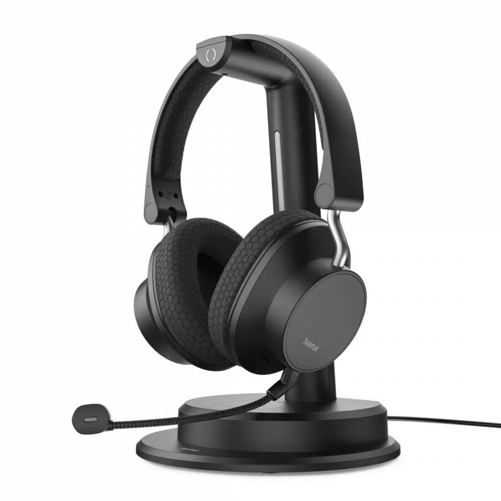 HAMA Cuffie Bluetooth con microfono "BT-900", stazione di ricarica, Multipoint, ENC, nere