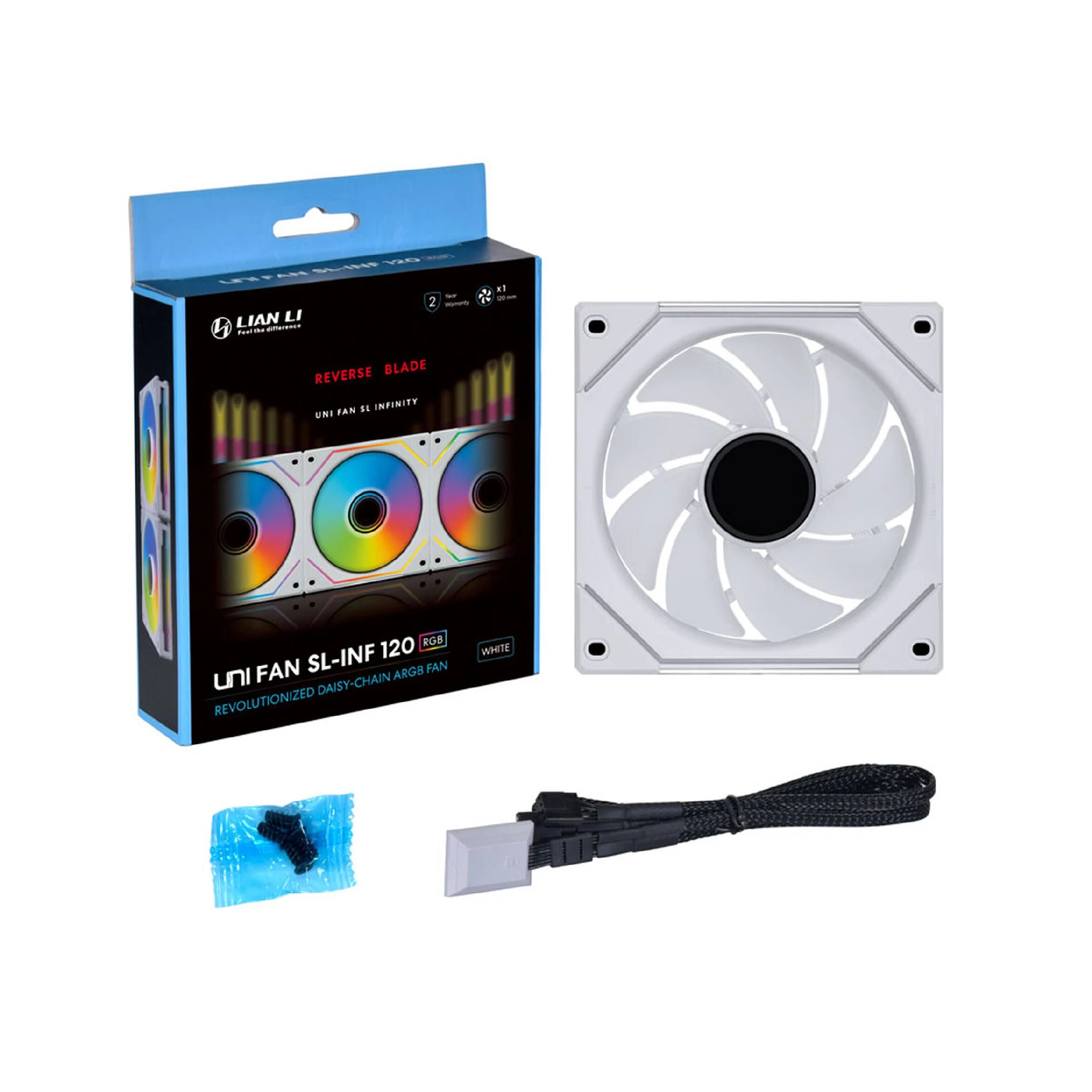 Lian Li вентилатор Fan 120mm - UNI SL-INF 120 ARGB Reverse Blade PWM - White