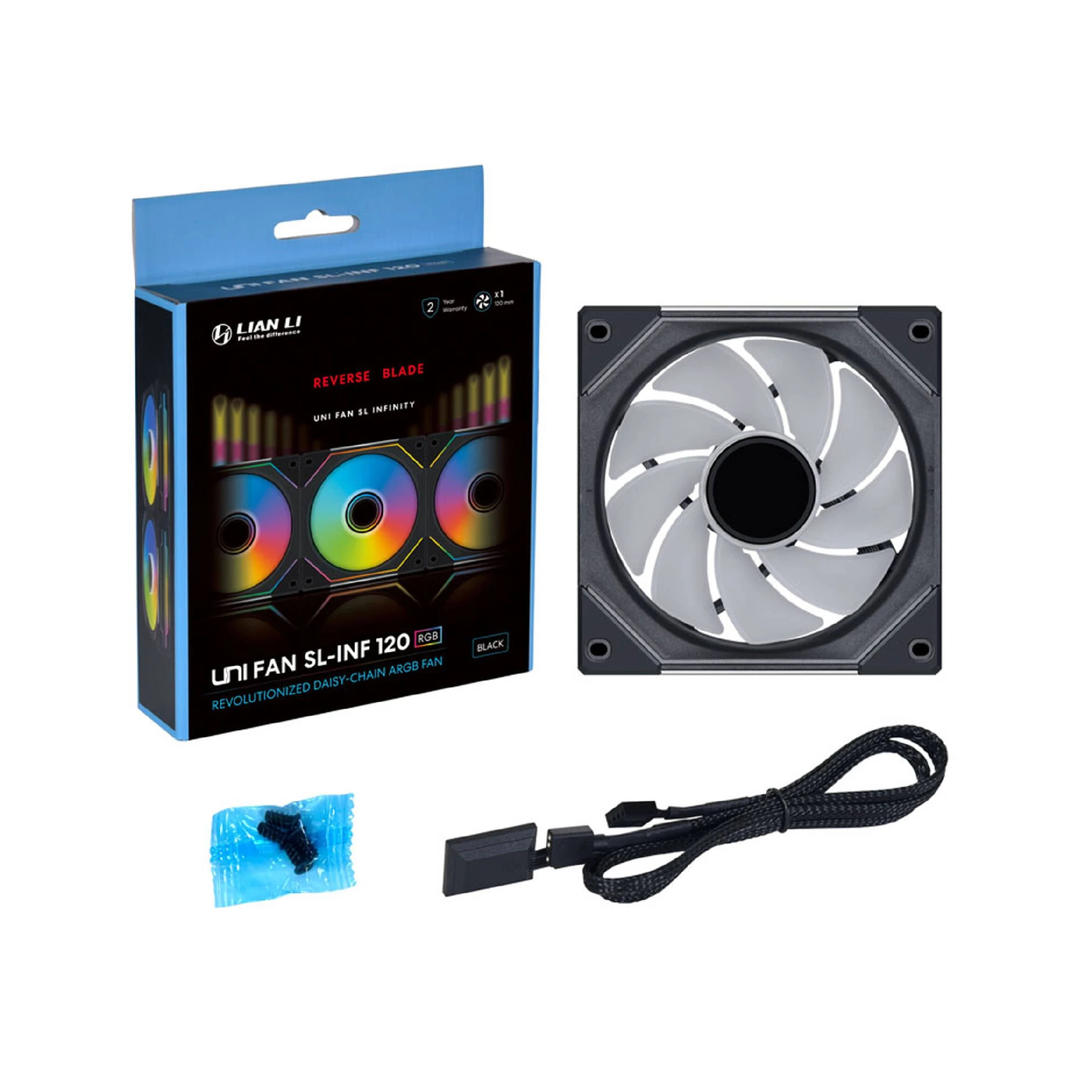 Lian Li вентилатор Fan 120mm - UNI SL-INF 120 ARGB Reverse Blade PWM - Black