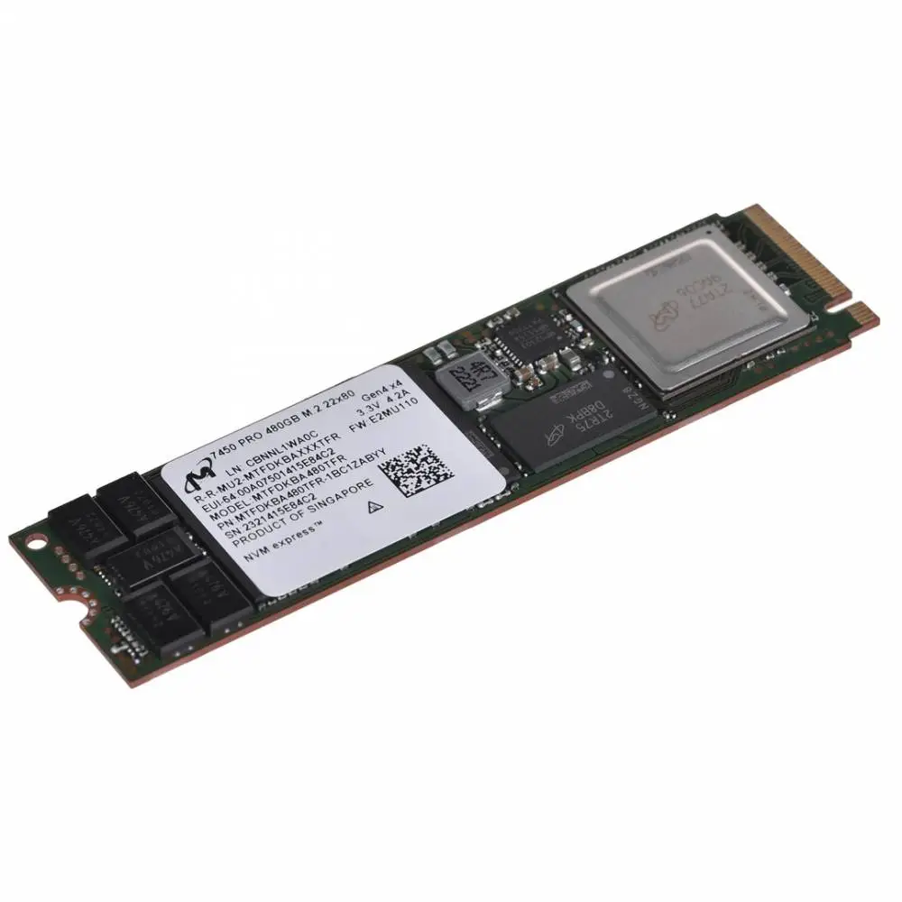 Диск SSD Micron 7450 PRO 480GB M.2 (22x80) NVMe PCI 4.0 MTFDKBA480TFR-1BC1ZABYYR (DWPD 1)