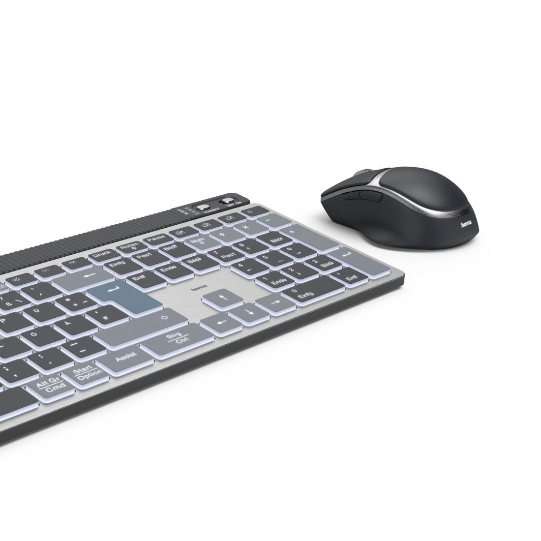 HAMA Комплект безжична клавиатура-мишка "WKM-750", Bluetooth & 2.4Ghz, кирилизирана