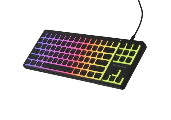 Клавиатура Genesis Thor 430 TKL Gaming Keyboard Wireless, US, RGB Mechanical Outemu, Pink, Silent, Hot Swap Slim, Black