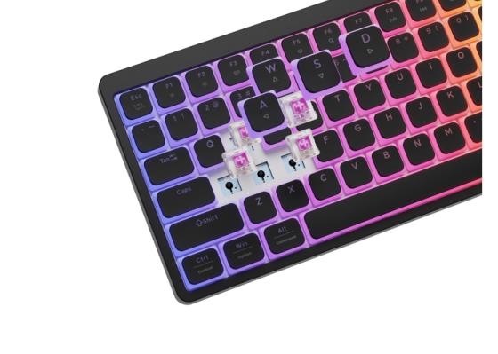 Клавиатура Genesis Thor 430 TKL Gaming Keyboard Wireless, US, RGB Mechanical Outemu, Pink, Silent, Hot Swap Slim, Black