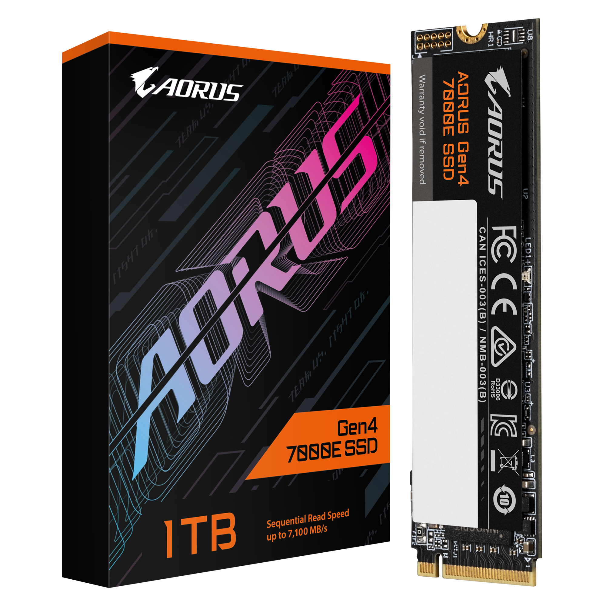 Диск SSD Gigabyte AORUS 1TB 7000E, NVMe, PCIe 4.0 Gen4