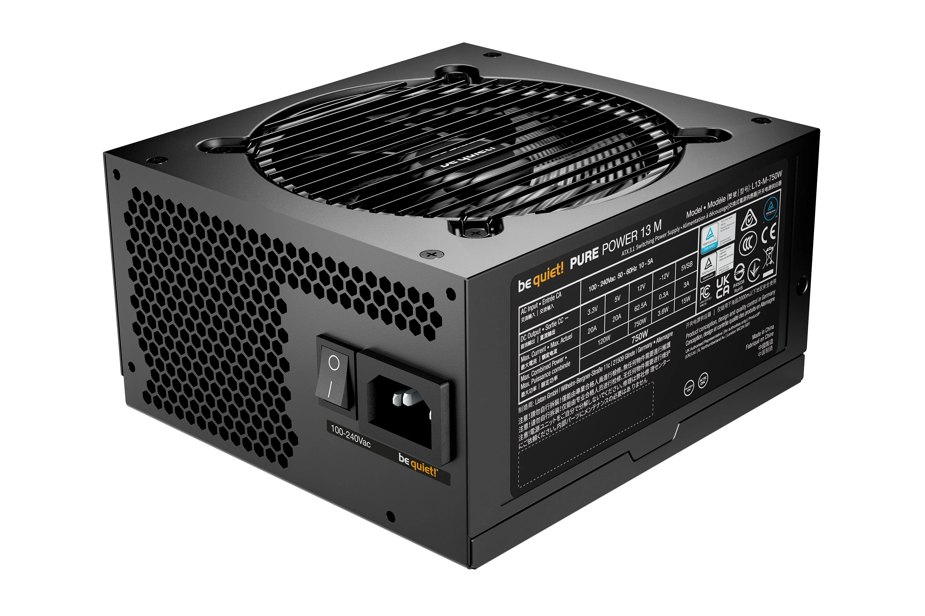 be quiet! захранване PSU ATX 3.1 Gold - Pure Power 13 M 750W