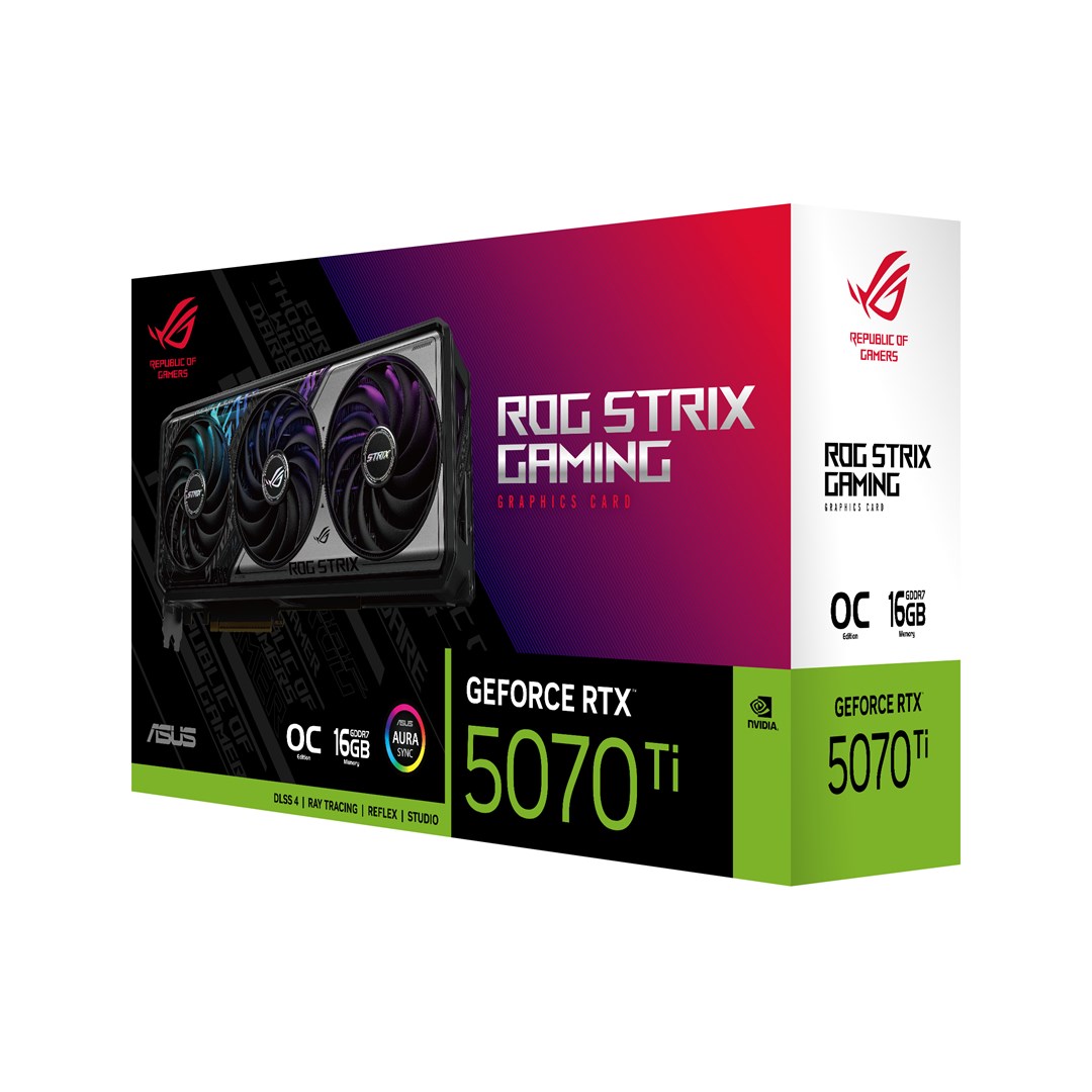Видео Карта ASUS ROG STRIX NVIDIA GeForce RTX 5070 Ti 16 GB GDDR7