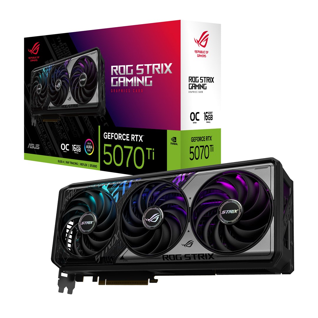 Видео Карта ASUS ROG STRIX NVIDIA GeForce RTX 5070 Ti 16 GB GDDR7