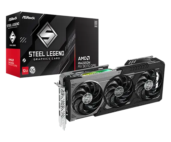 Scheda Video ASROCK RX 9070 12GB GRE Steel Legend Dark