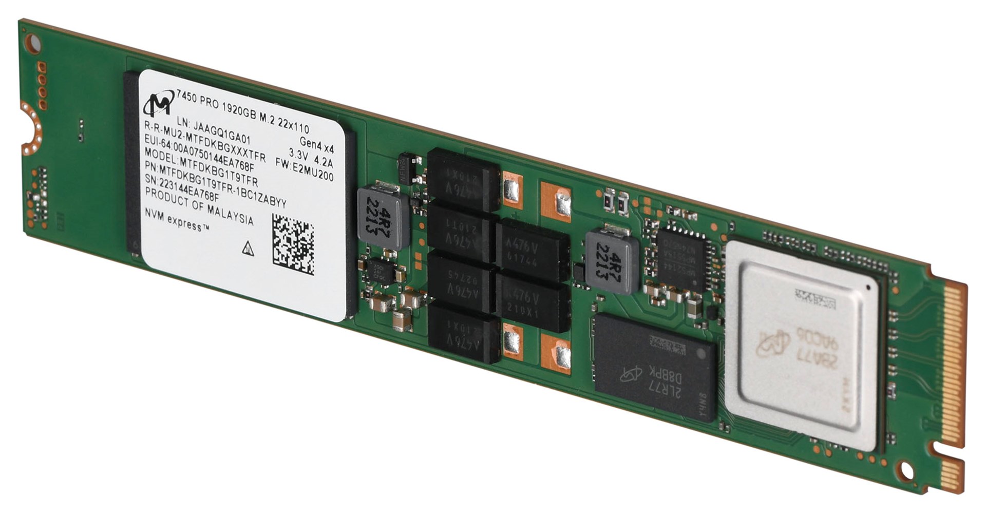 Диск SSD Micron 1.92TB 7450 PRO M.2 PCI Express 4.0 3D TLC NAND NVMe