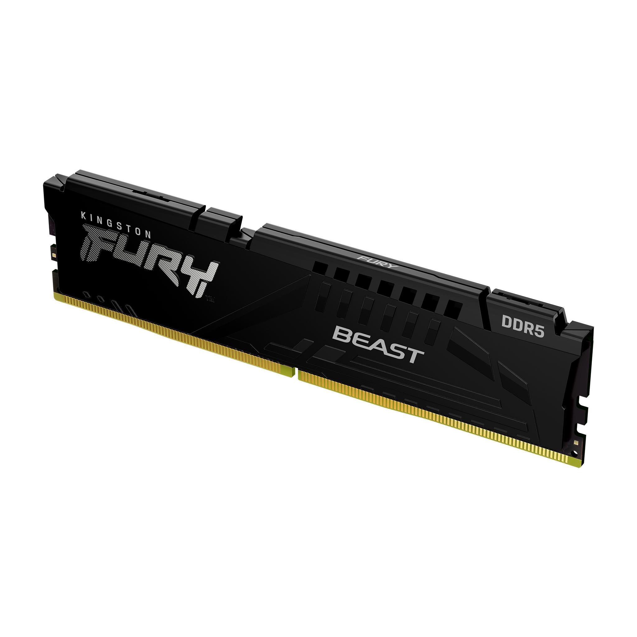 Памет Kingston FURY Beast Black 128GB(2x64GB) DDR5 5600MHz CL36, AMD Expo - KF556C36BBEK2-128