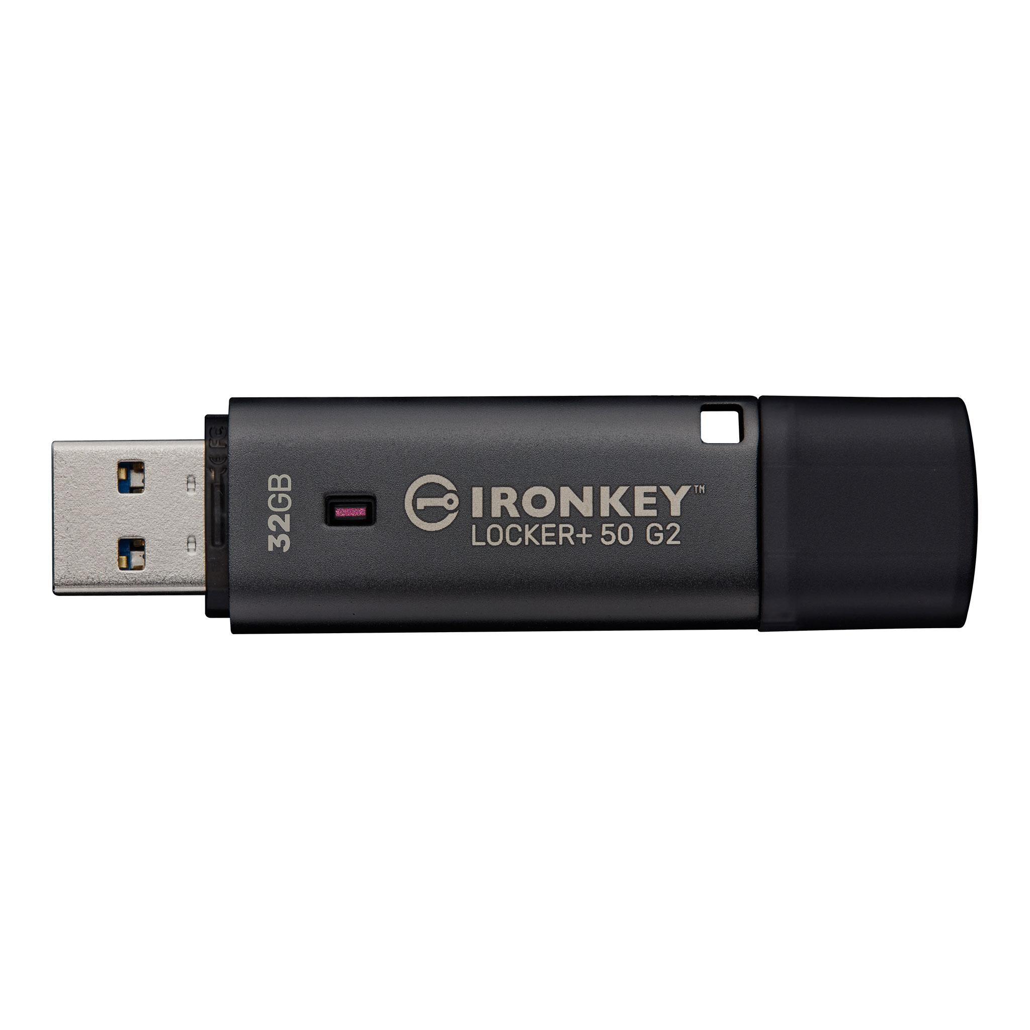 USB памет KINGSTON IronKey Locker+ 50 G2 - 32GB, XTS-AES 256-bit